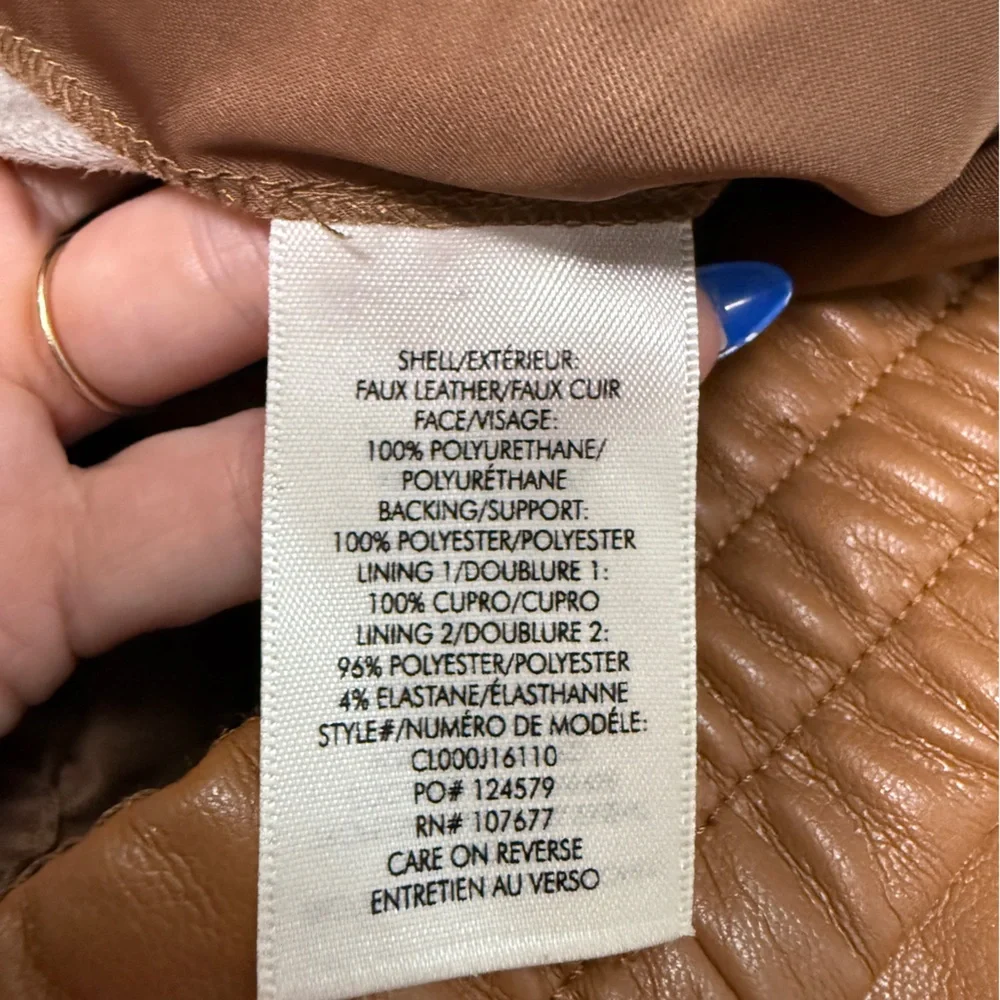 Alice + Olivia - Vegan Leather Joggers in Camel - size Small - EUC - Picture 12 of 13